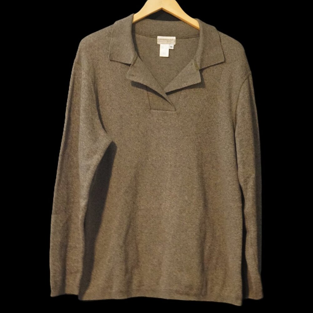 Coldwater Creek Green Heather Collared Sweater Men’s Medium